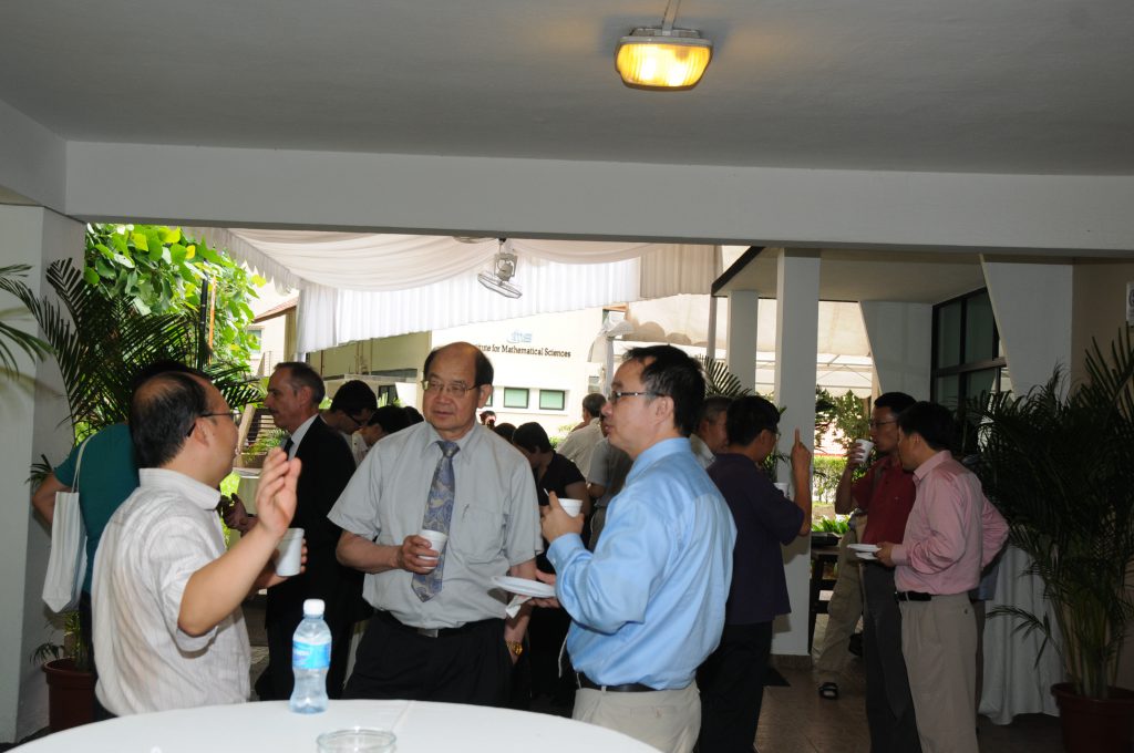 More enlightening conversations at IMS: (From left) BAO Weizhu, Yum-Tong SIU, TAN Ser Peow
